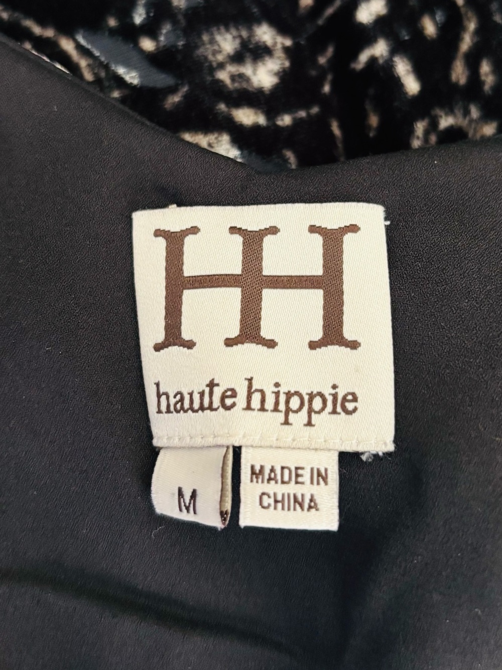Haute Hippie black mixed fabric silk and silk blend velvet burnout maxi dress. M - Picture 6 of 7